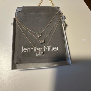 NIB Jennifer Miller triple strand CZ necklace